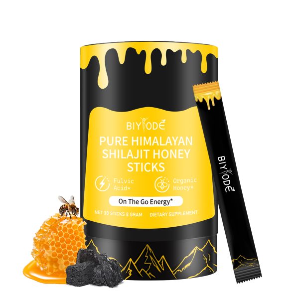 BIYODE Organic Himalayan Shilajit Sticks | Pure Honey & Saffron Infused | Energy Boost & Immune Support | Edible | 30 Sticks