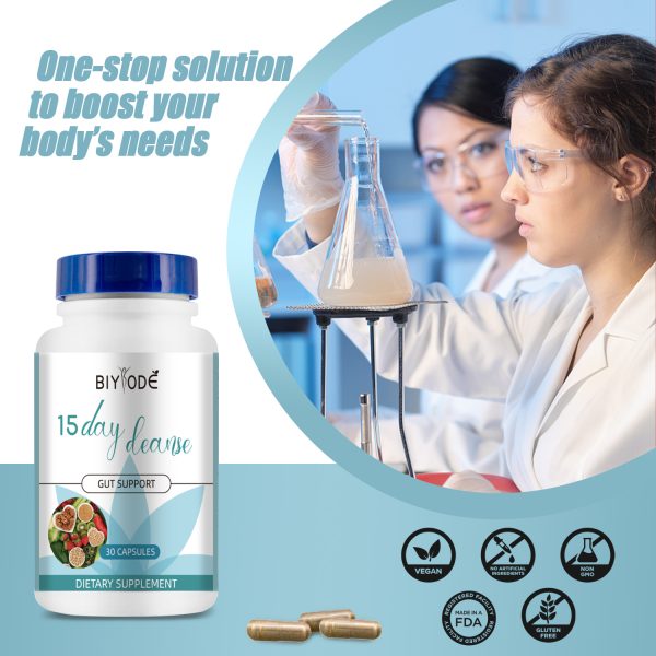 BIYODE -15-Day Cleanse: Gut & Colon Support | Caffeine-Free | Advanced Triple Botanical Formula (Senna, Cascara Sagrada, Psyllium Husk) | Non-GMO | 30 Capsule - Image 4