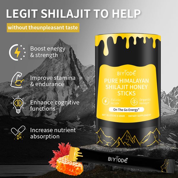 BIYODE Organic Himalayan Shilajit Sticks | Pure Honey & Saffron Infused | Energy Boost & Immune Support | Edible | 30 Sticks - Image 5