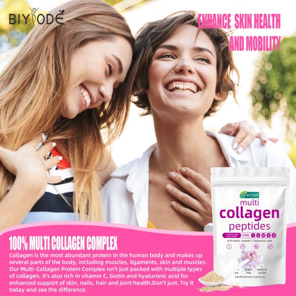 BIYODE  Multi CollagenPeptides Powder -Hydrolyzed Protein Peptides(Type l,l,ll,V,X) with Hyaluronic Acid, Biotin &Vitamin C Unflavored - Image 6